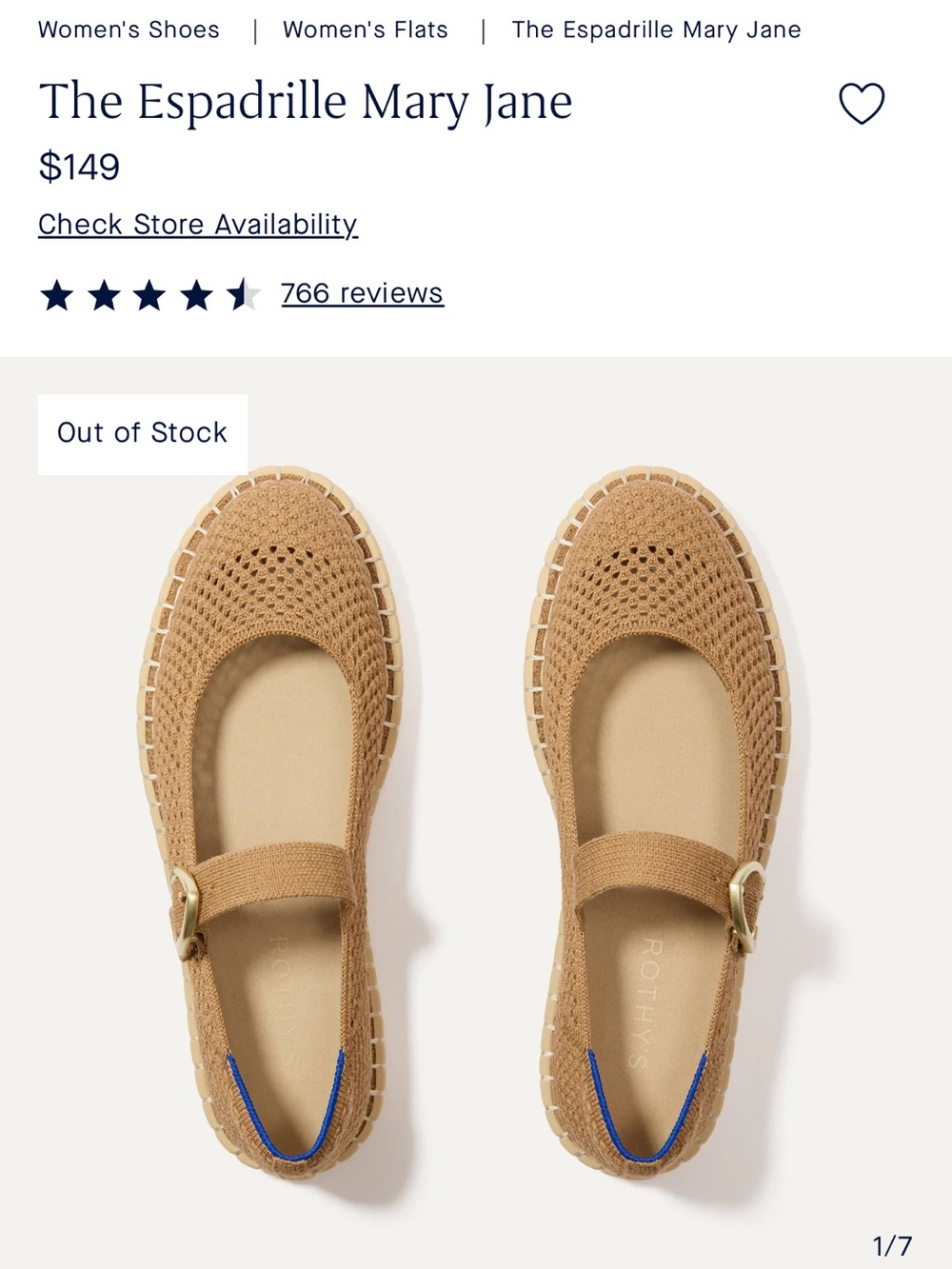 Rothy's Espadrille Mary Jane in Wren